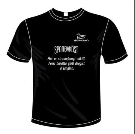 Sporðaköst - Hér er straumþungi mikill.  Þessi barátta gæti dregist á langinn.