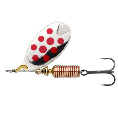 Abu Garcia Fast Attack Silver with Red Dots