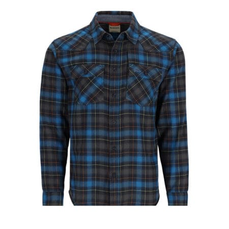 Simms Santee Flannel Shirt Black / Br Blue Pane Ombre
