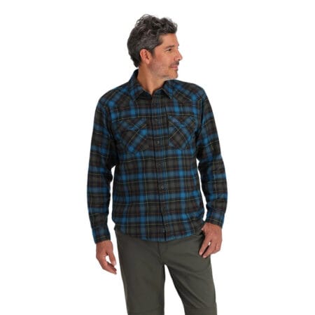 Alternative view of Simms Santee Flannel Shirt Black / Br Blue Pane Ombre