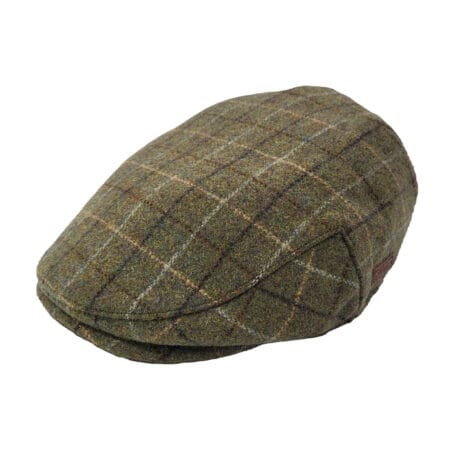 EA Classic Wool Olive Check Flat Cap