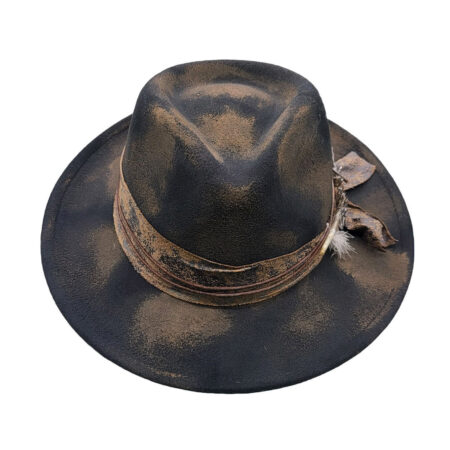 Alternative view of EA Faded Fancy Fedora Hat Black