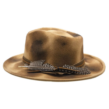 Alternative view of EA Faded Fancy Fedora Hat Brown