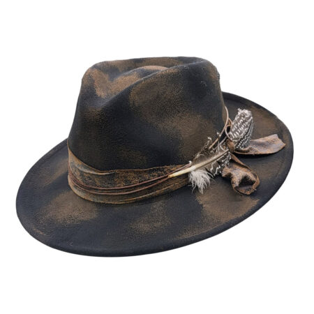 EA Faded Fancy Fedora Hat Black