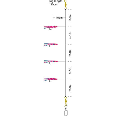 Alternative view of Kinetic Sabiki Micro Octopus Chartreause
