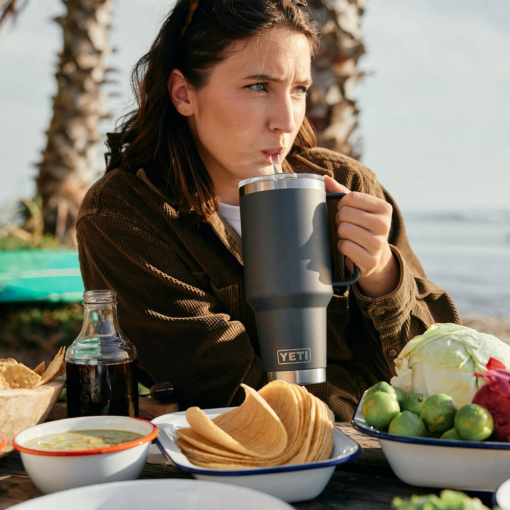 YETI Rambler Straw Mug 42oz Firefly Yellow - Image 2