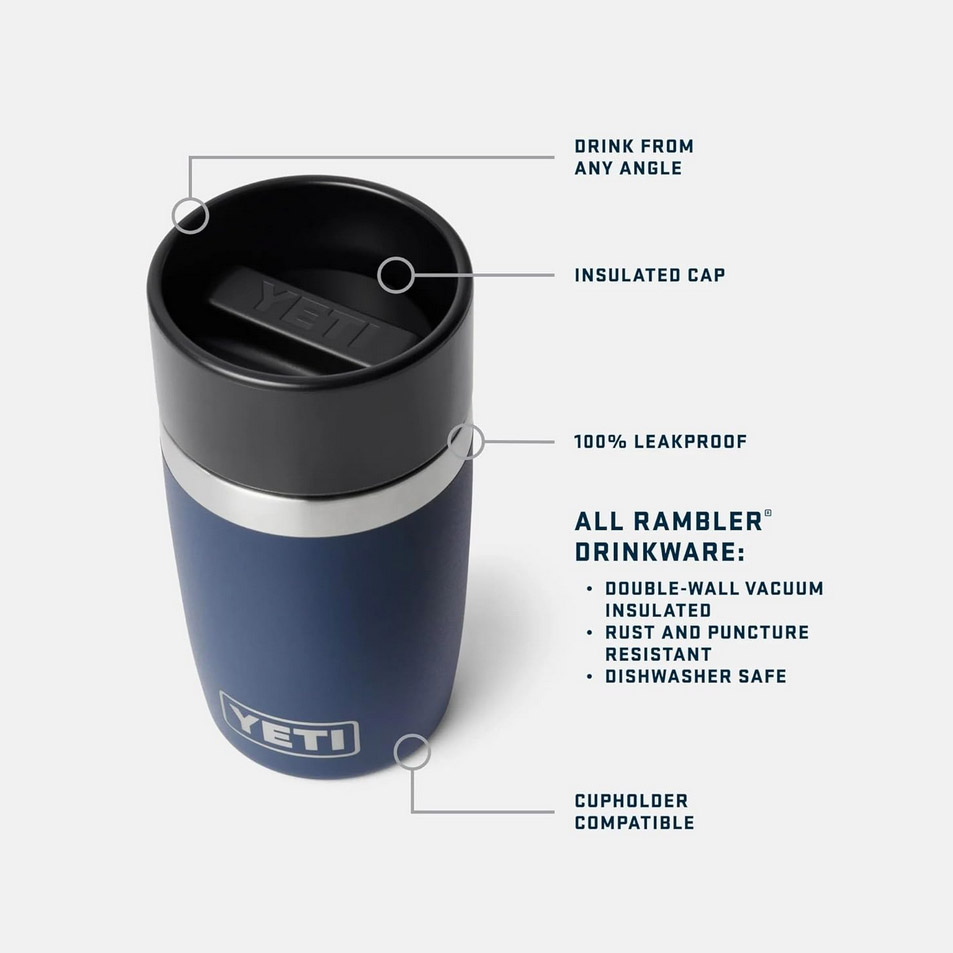 YETI Rambler Travel Bottle 8oz Black - Image 3