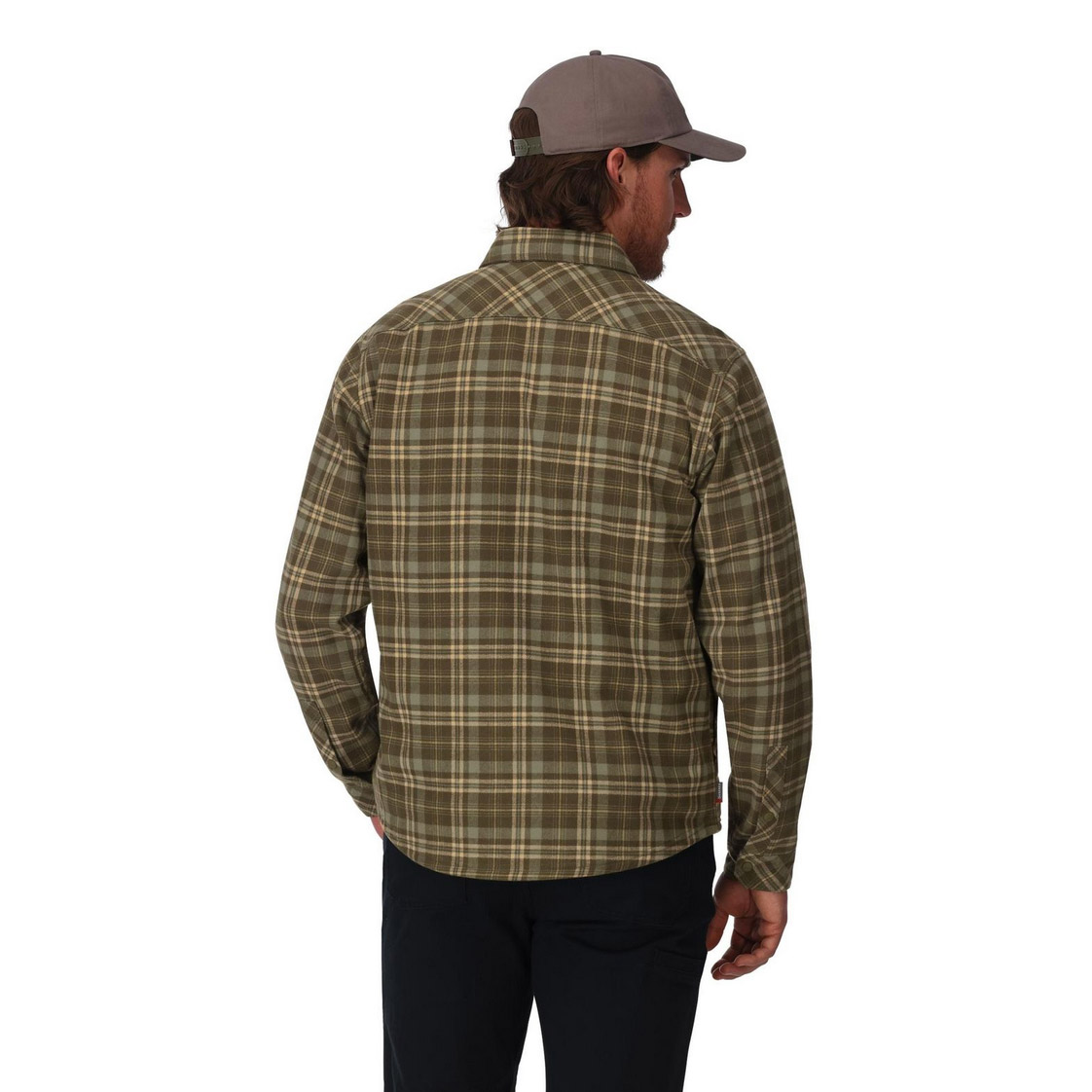 Simms Coldweather Shacket Schooner Plaid Loden - Image 3