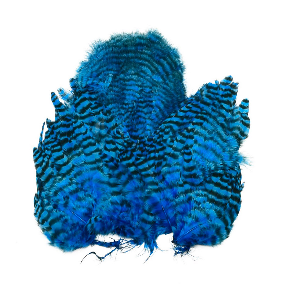 Whiting Rooster SH/C Grizzly Dyed Kingfisher Blue