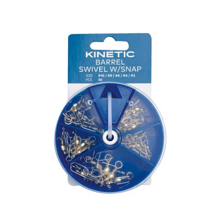 Kinetic Barrel Swivel w/Snap Assortment