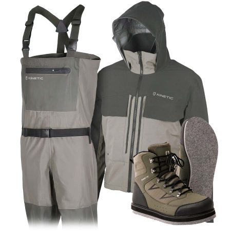 Kinetic X4 Stockingfoot vöðlupakki með jakka – Filtsóli