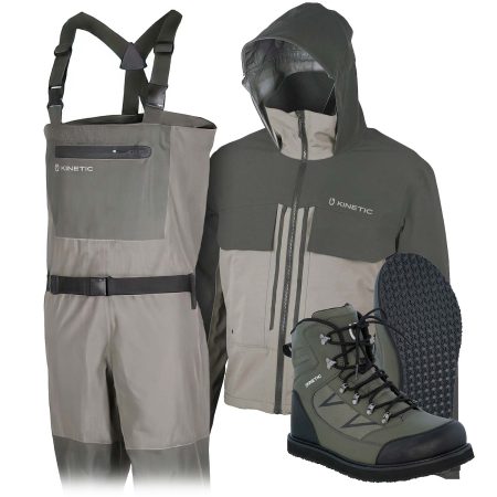 Kinetic X4 Stockingfoot vöðlupakki með jakka – Gúmmísóli